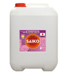 Can nước tẩy toilet bồn cầu Saiko 20L hương ngàn hoa. Giá lẻ, giá sỉ, công dụng, hướng dẫn sử dụng vệ sinh công nghiệp tẩy toilet Saiko 20L hương ngàn hoa