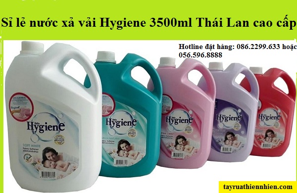 Nước xả vải Hygiene 3500ml Thái Lan cao cấp. Giá sỉ lẻ, công dụng, hướng dẫn sử dụng nước xả vải Hygiene 3,5kg Thái Lam