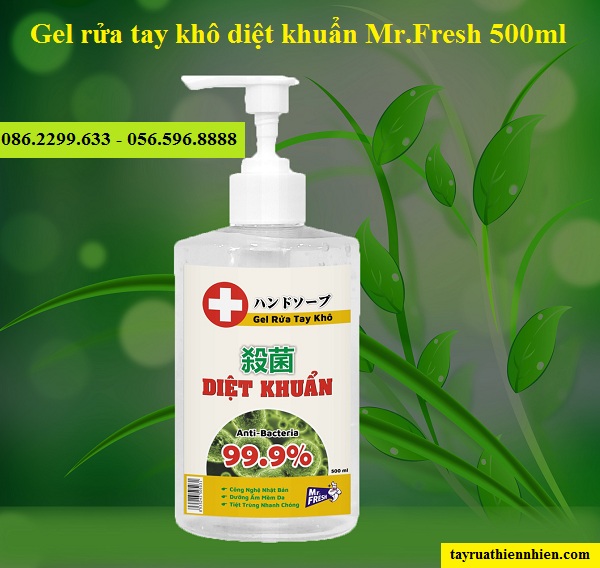 Gel rửa tay khô diệt khuẩn Mr.Fresh 500ml cực hiệu quả, diệt tới 99,9% vi khuẩn. Sỉ số lượng lớn & công dụng, hướng dẫn sử dụng