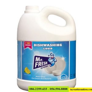 Nước rửa chén bát Mr.Fresh 4,2L hương chanh tây: giá bán sỉ lẻ, công dụng, hướng dẫn sử dụng
