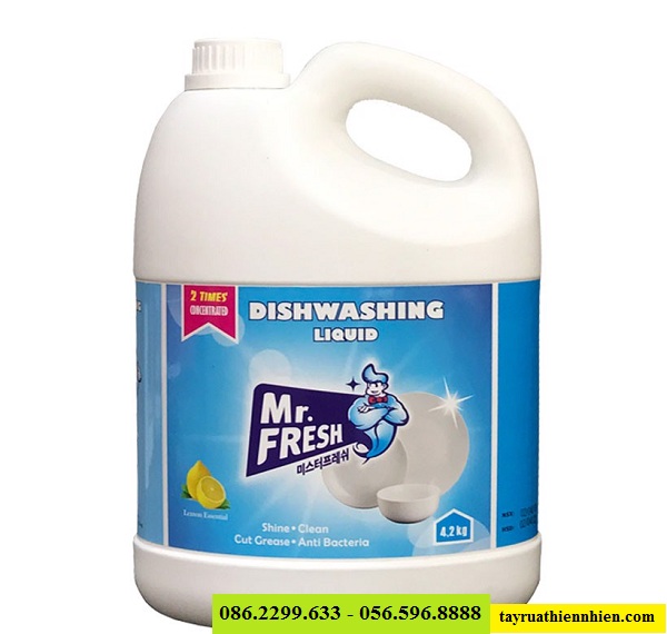 Nước rửa chén bát Mr.Fresh 4,2L hương chanh tây: giá bán sỉ lẻ, công dụng, hướng dẫn sử dụng